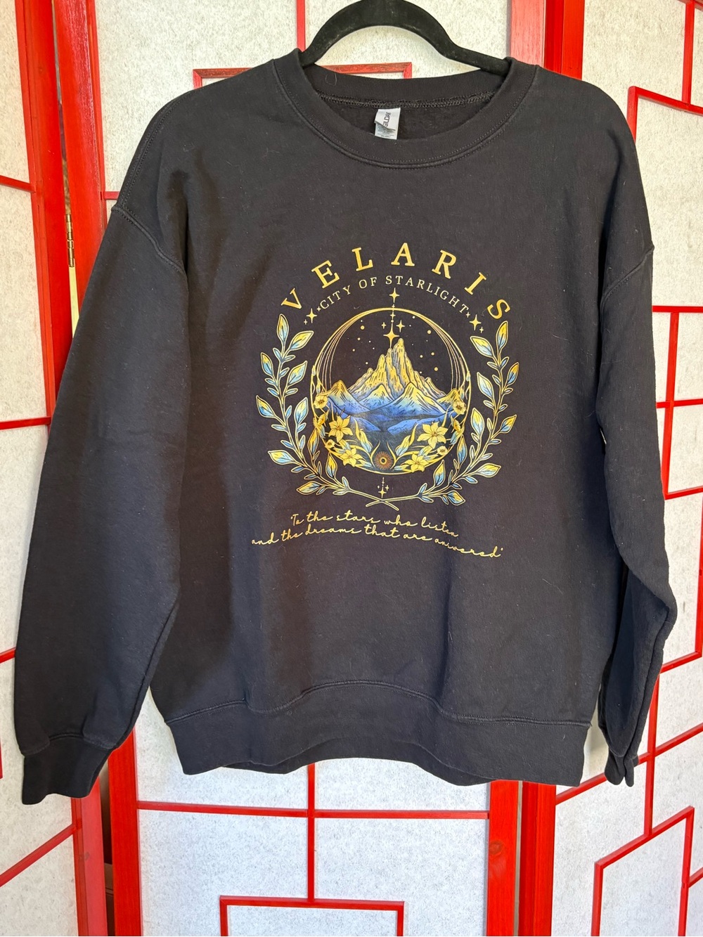 ACOTAR Velaris Black Crewneck Sweatshirt